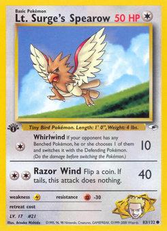Lt. Surge's Spearow (Gym Heroes 83)