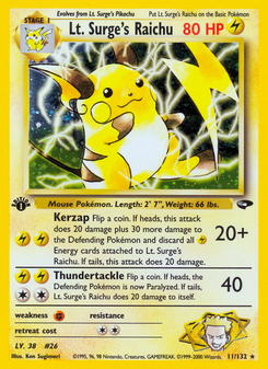 Lt. Surge's Raichu (Gym Challenge 11)