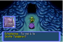 Ectoplasma et Jungko à l'entrée de la Grotte Ténèbres