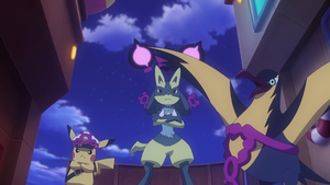 LH123 - Capitaine Pikachu, Lucario et Fulgulairo contrôlez.png