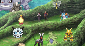 Roucarnage, Laggron, Dardargnan, Galeking et Steelix d'Alva.png