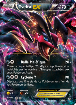 Carte pokémon Yveltal ex dans un étui plastifié individuel