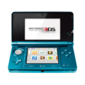 La 3DS de face, montrant le menu