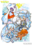 Festival d'hiver - Snow Miku & Hatsune Miku (Glace) & Goupix d'Alola & Goupix & Momartik