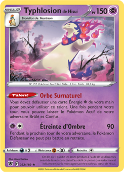 Typhlosion de Hisui (Épée et Bouclier Astres Radieux 052)