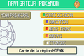 Le menu dans Pokémon Émeraude.