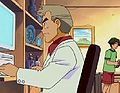 Le Professeur dans le laboratoire avec Jacky.