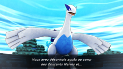 Une fois recruté, Lugia débloque automatiquement son Camp de secourisme : les Courants Marins.