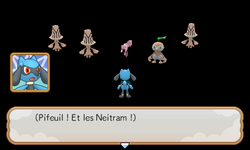 Arrivé au fond du donjon, Pifeuil et les Neitram empêchent le joueur de porter secours à Mew.
