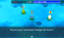 …et une fois vaincu, Kyurem obtient la possibilité de changer de forme en donjon.