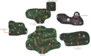 Plan de la Jungle Sombrefeuille dans Pokémon Ultra-Soleil et Ultra-Lune.