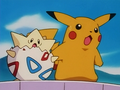 Pikachu (de Sacha) et Togepi (d'Ondine)