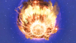 Une météorite se précipite sur Terre.