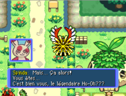 Ho-Oh annonçant lui-même la nouvelle à Spinda…