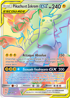 Pikachu et Zekrom-GX (Soleil et Lune Duo de Choc 184)