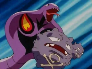 EP163 - Arbok de Jessie et Smogogo de James.png