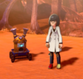 Alba et sa machine dans Pokémon Épée et Bouclier.