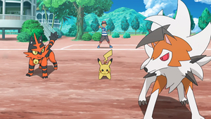 SL112 - Matoufeu, Pikachu et Lougaroc de Sacha.png