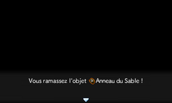…une fois avoir pris l'escalier, ils y trouvent l'Anneau du Sable…
