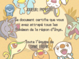 Pokédex d'Unys (capture d'écran N2B2)